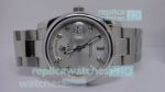 Copy Rolex Oyster Day-Date Silver Diamond Dial Stainless Steel Watch